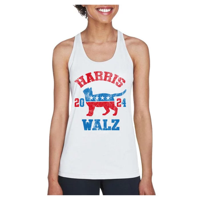 Vote For Harris Walz 2024 Election Kamala Harris Tim Waltz Women's Racerback Tank