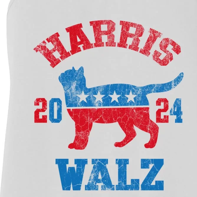 Vote For Harris Walz 2024 Election Kamala Harris Tim Waltz Women's Racerback Tank