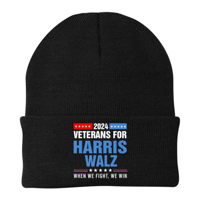 Veterans For Harris Walz 2024 Presidential Campaign Knit Cap Winter Beanie