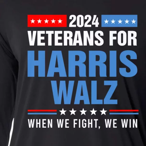 Veterans For Harris Walz 2024 Presidential Campaign Cooling Performance Long Sleeve Crew