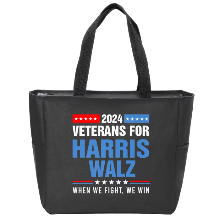 Veterans For Harris Walz 2024 Presidential Campaign Zip Tote Bag