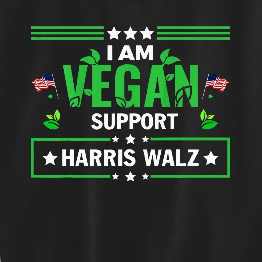 Vegans For Harris Waltz Walz 2024 Vegan For Kamala 2024 Kids Sweatshirt