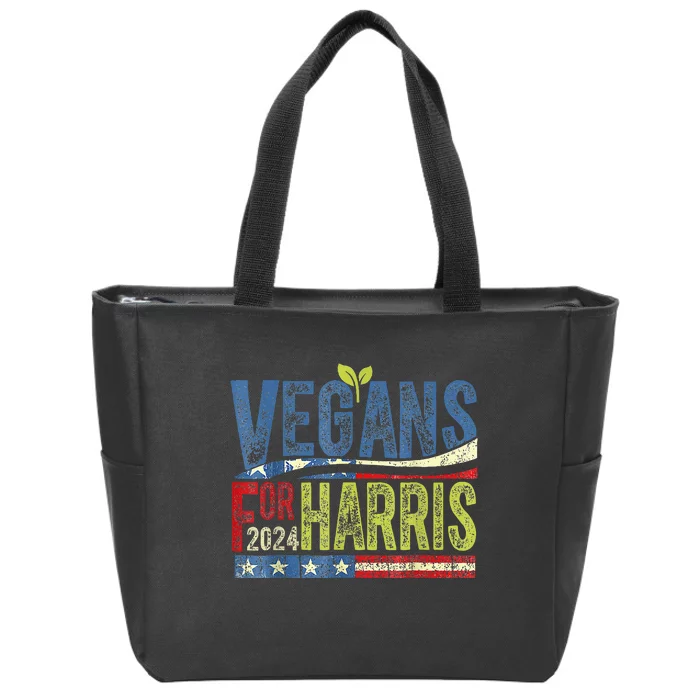 Vegans For Harris Waltz Walz 2024 Vegan For Kamala 2024 Zip Tote Bag