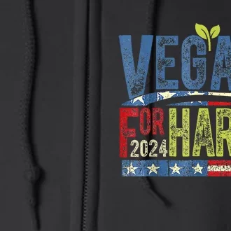 Vegans For Harris Waltz Walz 2024 Vegan For Kamala 2024 Full Zip Hoodie