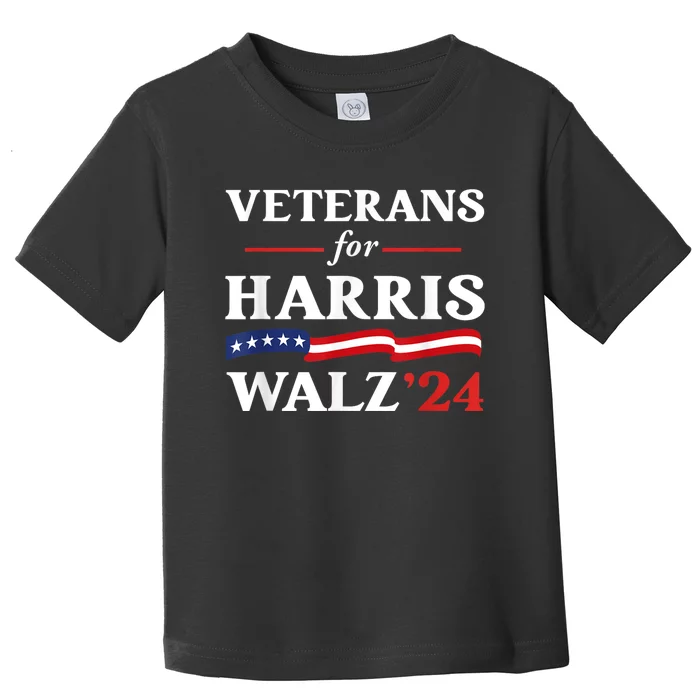 Veterans For Harris Walz 2024 Vote Tim Walz Kamala Harris Toddler T-Shirt