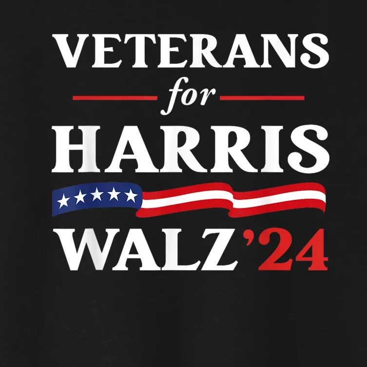 Veterans For Harris Walz 2024 Vote Tim Walz Kamala Harris Women's Crop Top Tee