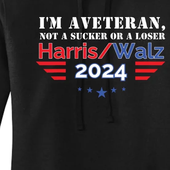 Veteran For Harris Walz For President 2024 Women's Pullover Hoodie