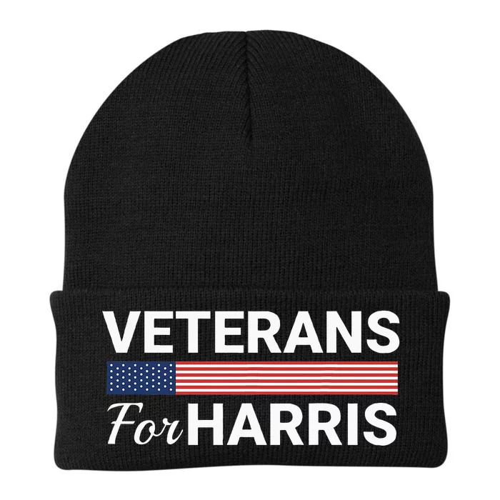 Veterans For Harris 2024 Knit Cap Winter Beanie