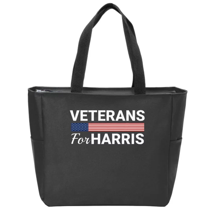 Veterans For Harris 2024 Zip Tote Bag