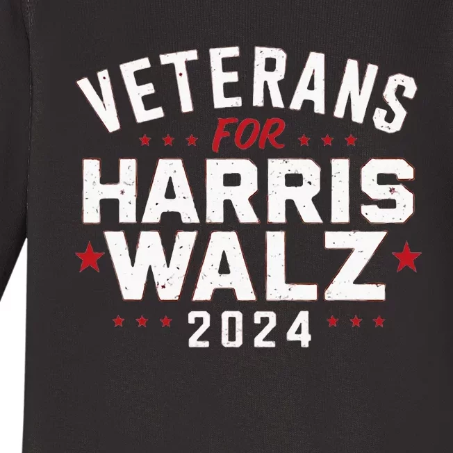 Veterans For Harris Waltz 2024 Baby Long Sleeve Bodysuit