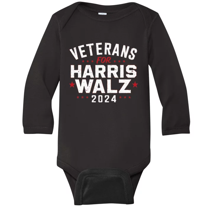 Veterans For Harris Waltz 2024 Baby Long Sleeve Bodysuit