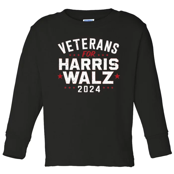 Veterans For Harris Waltz 2024 Toddler Long Sleeve Shirt