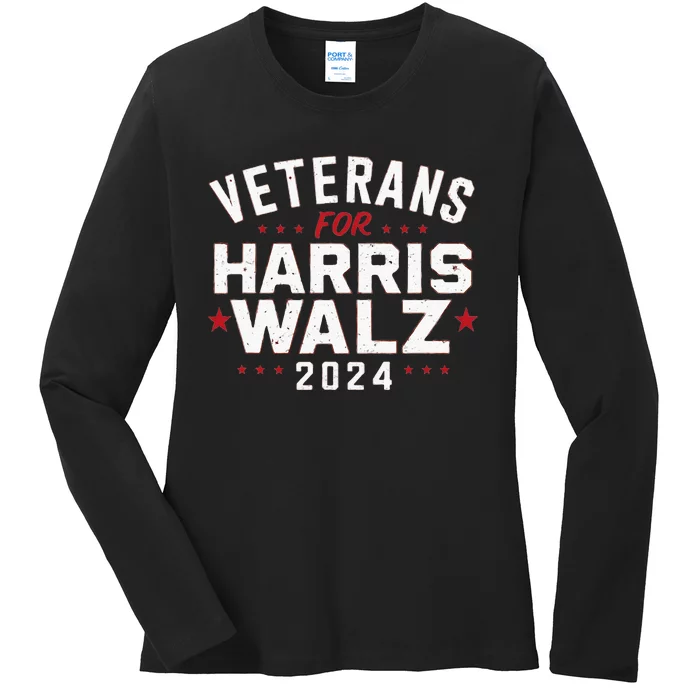 Veterans For Harris Waltz 2024 Ladies Long Sleeve Shirt