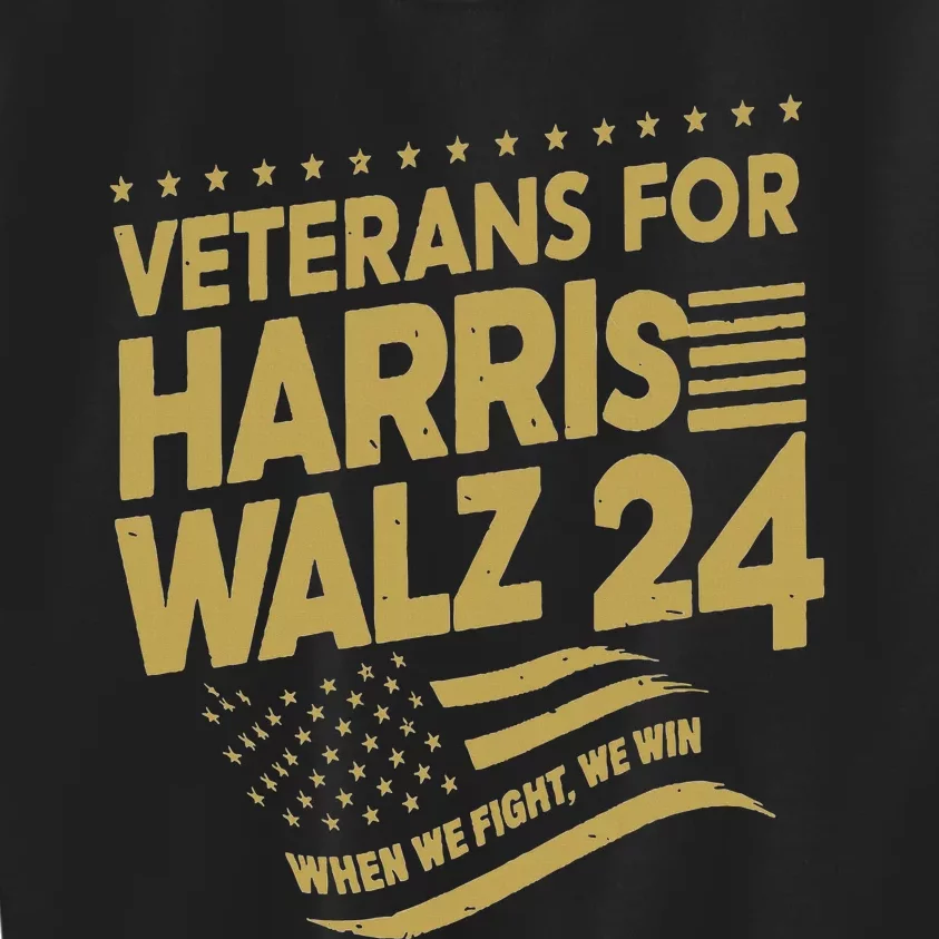 Veterans For Harris Walz 2024 Military Vets Kamala Harris Kids Sweatshirt