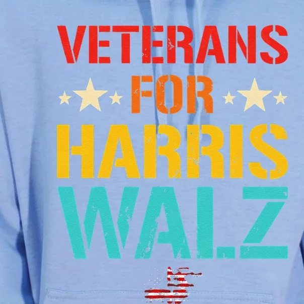 Veteran For Harris Walz Waltz Usa Flag Unisex Surf Hoodie