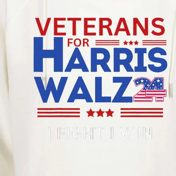 Veterans For Harris Walz I Fight I Win Election Campaign Womens Funnel Neck Pullover Hood