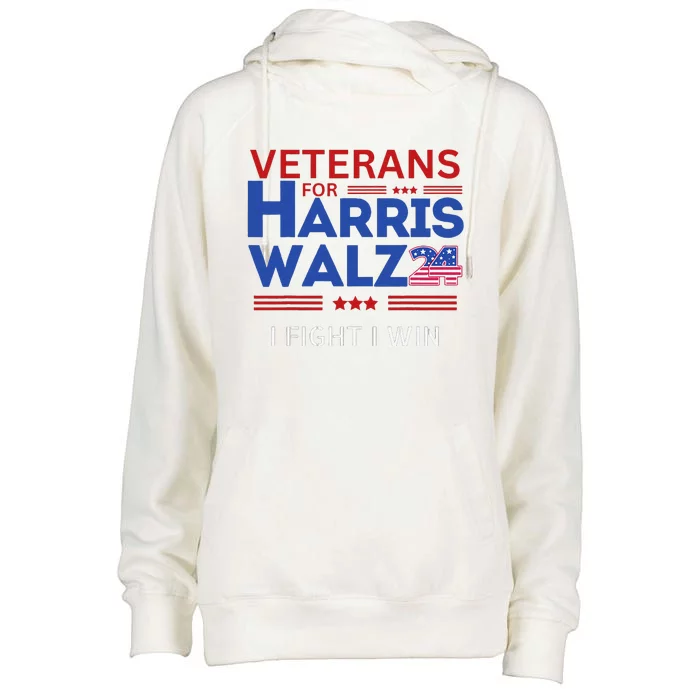 Veterans For Harris Walz I Fight I Win Election Campaign Womens Funnel Neck Pullover Hood