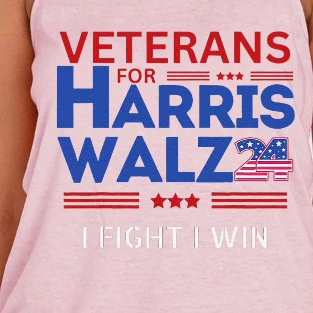 Veterans For Harris Walz I Fight I Win Election Campaign Women's Knotted Racerback Tank