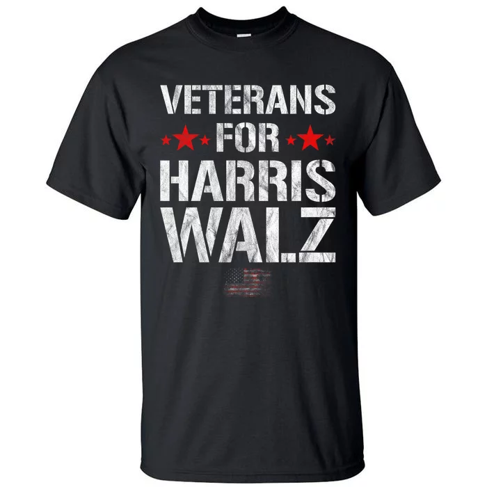 Veterans For Harris 2024 Kamala Harris Tim Walz Veteran Usa Tall T-Shirt