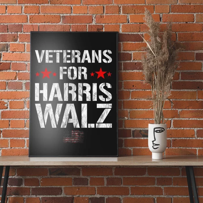 Veterans For Harris 2024 Kamala Harris Tim Walz Veteran Usa Poster