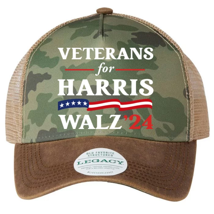 Veterans For Harris Walz 2024 Vote Tim Walz Kamala Harris Legacy Tie Dye Trucker Hat