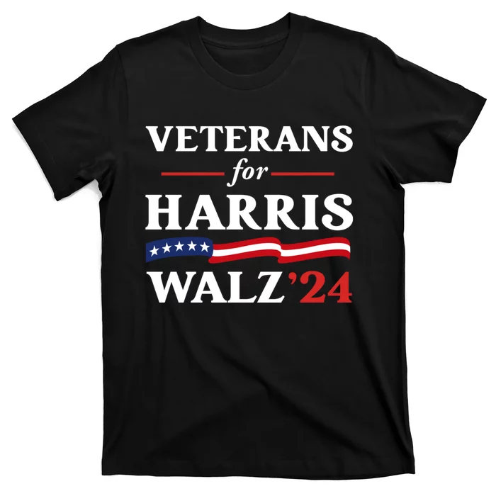 Veterans For Harris Walz 2024 Vote Tim Walz Kamala Harris T-Shirt