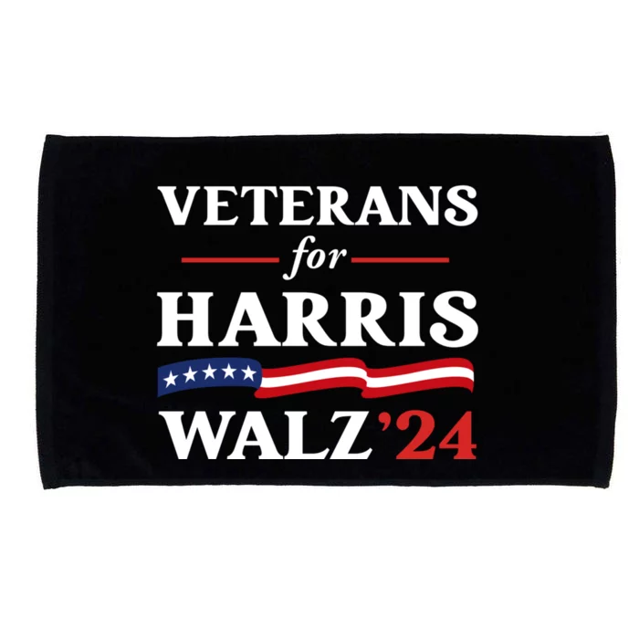 Veterans For Harris Walz 2024 Vote Tim Walz Kamala Harris Microfiber Hand Towel