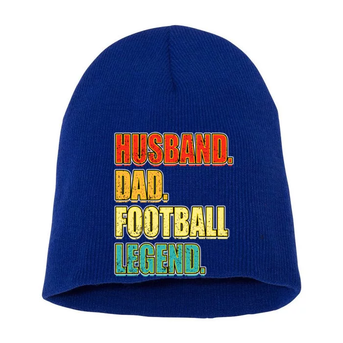 Vintage Football Husband Dad Football Legend FatherS Day Meaningful Gift Short Acrylic Beanie