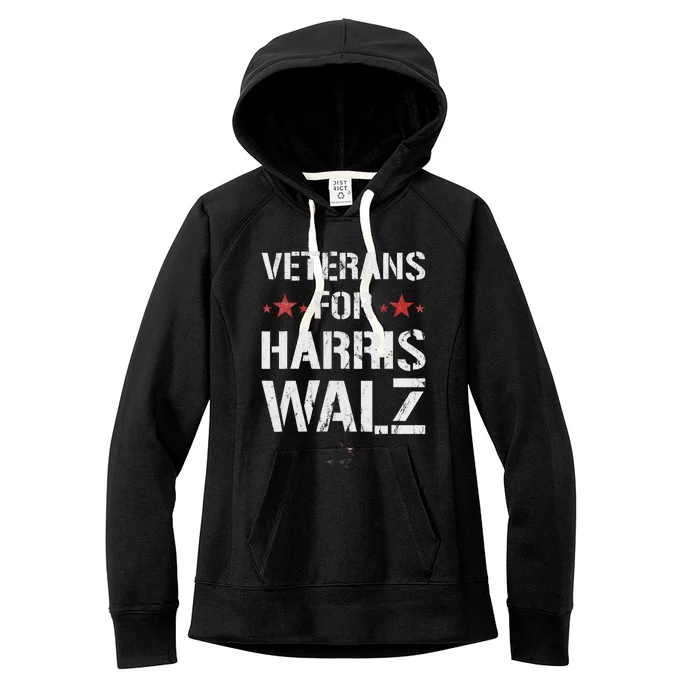 Veterans For Harris 2024 Kamala Harris Tim Walz Veteran Usa Women's Fleece Hoodie