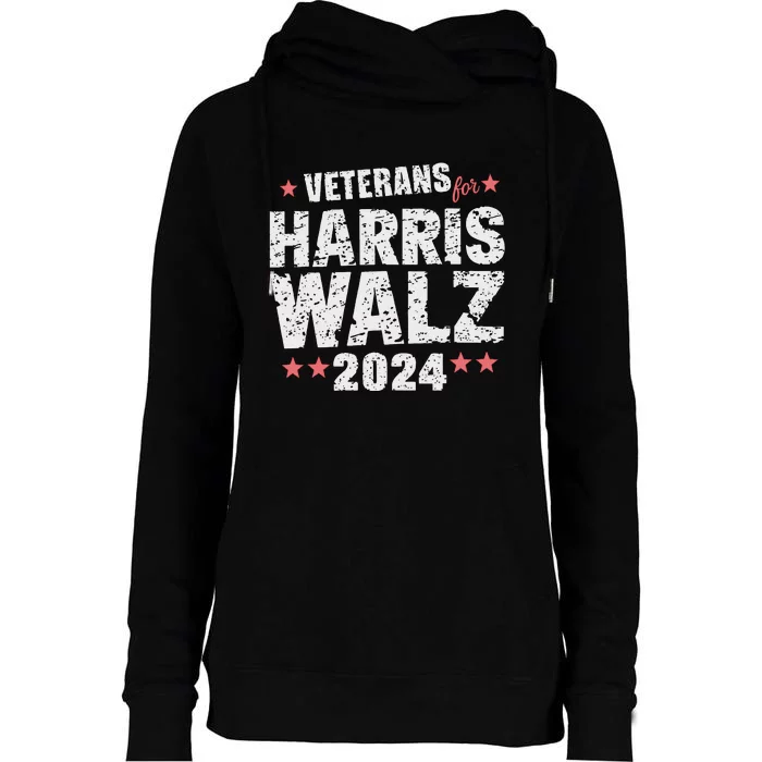 Veterans For Harris Waltz 2024 Womens Funnel Neck Pullover Hood