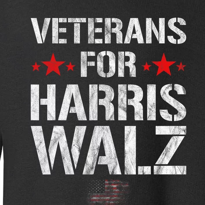 Veterans For Harris 2024 Kamala Harris Tim Walz Veteran Usa Toddler Sweatshirt