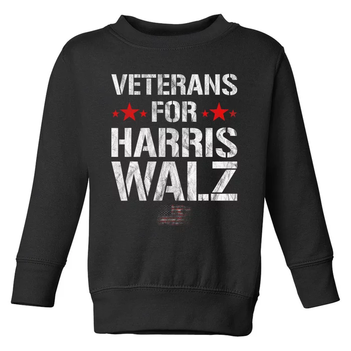 Veterans For Harris 2024 Kamala Harris Tim Walz Veteran Usa Toddler Sweatshirt