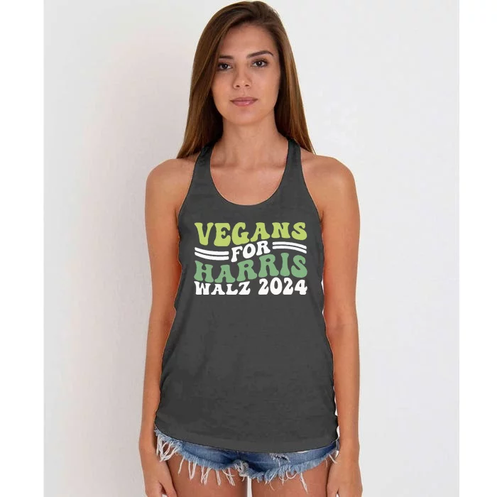 Vegans For Harris Walz 2024 Kamala Waltz 2024 Women's Knotted Racerback Tank