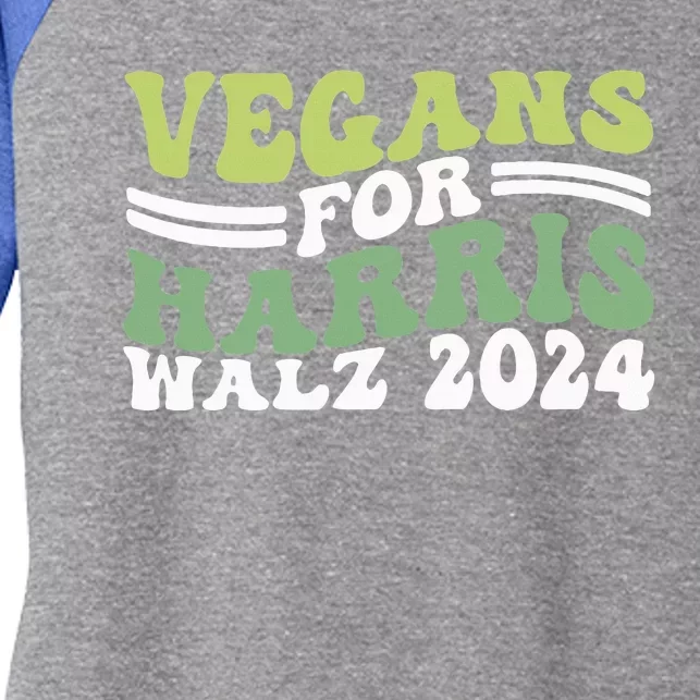 Vegans For Harris Walz 2024 Kamala Waltz 2024 Women's Tri-Blend 3/4-Sleeve Raglan Shirt