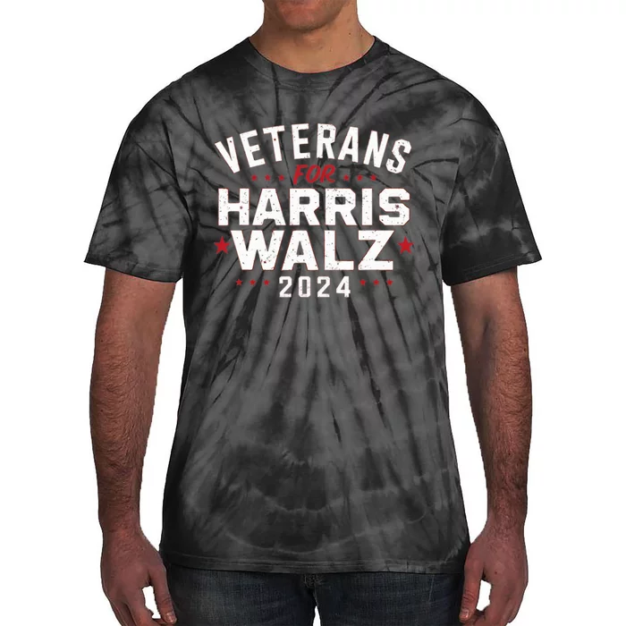 Veterans For Harris Waltz 2024 Election Vote Blue Democrat Tie-Dye T-Shirt