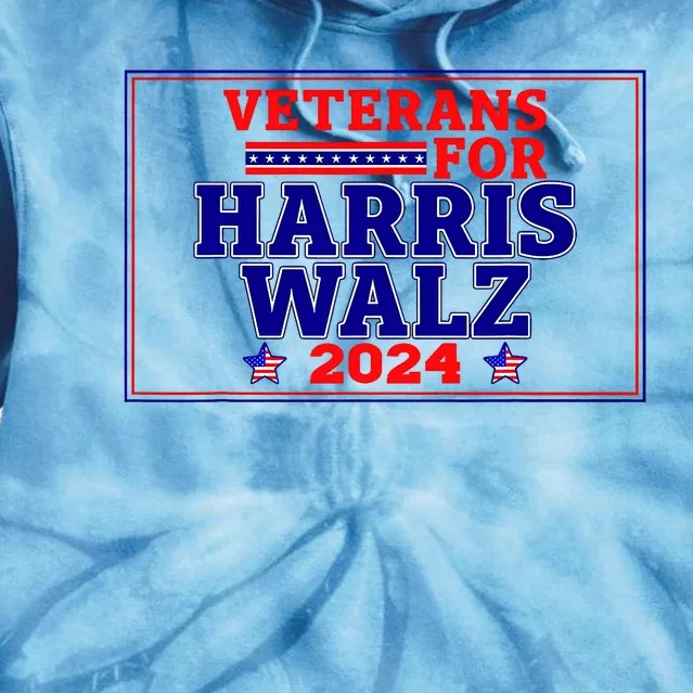 Veterans For Harris Walz 2024 Vote Harris Waltz Election Tie Dye Hoodie