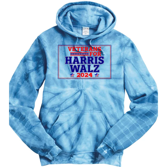 Veterans For Harris Walz 2024 Vote Harris Waltz Election Tie Dye Hoodie