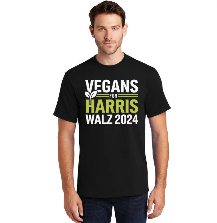 Vegans For Harris Waltz Walz 2024 Vegan For Kamala 2024 Tall T-Shirt