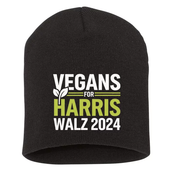 Vegans For Harris Waltz Walz 2024 Vegan For Kamala 2024 Short Acrylic Beanie