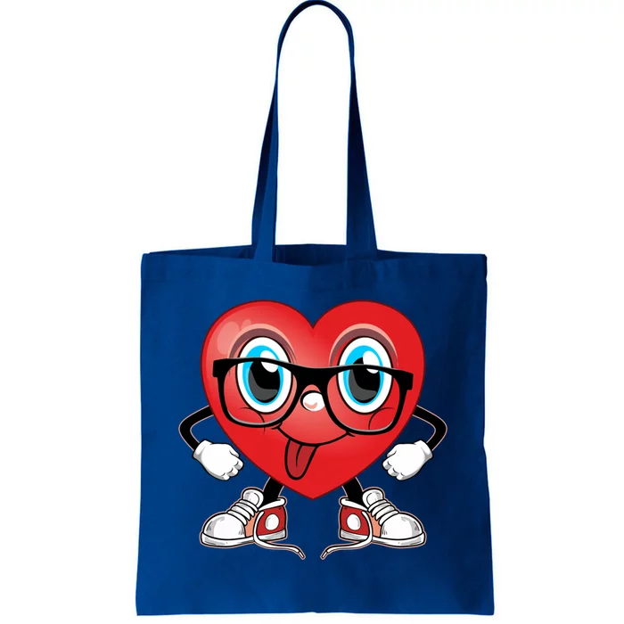 Valentine’s Funny Heart Sunglasses And Sneakers Cool Gift Tote Bag