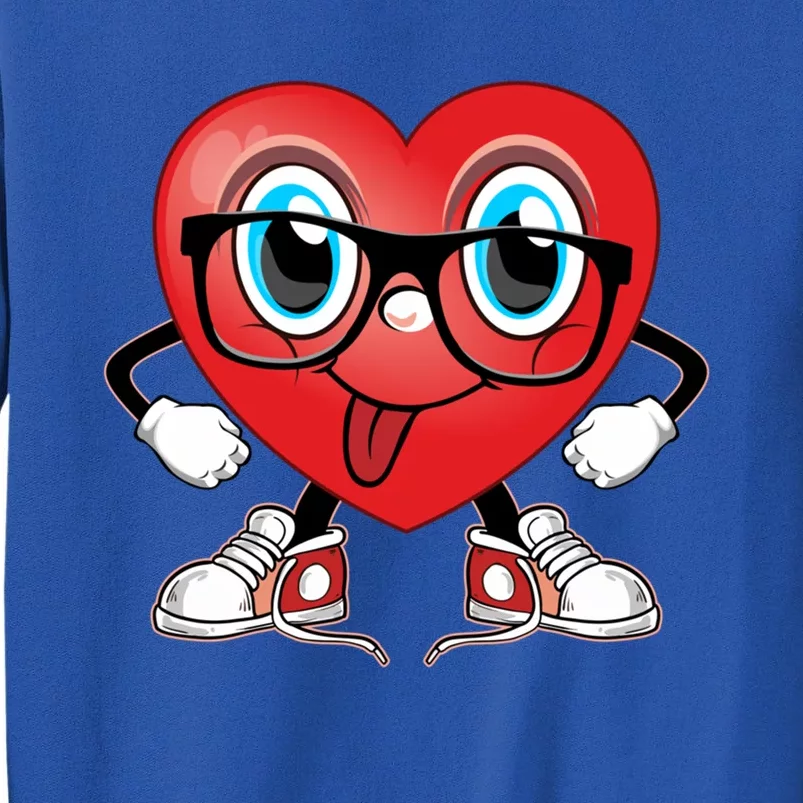 Valentine’s Funny Heart Sunglasses And Sneakers Cool Gift Tall Sweatshirt