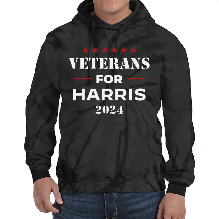 Veterans For Harris 2024 Kamala Harris Veteran Usa Tie Dye Hoodie