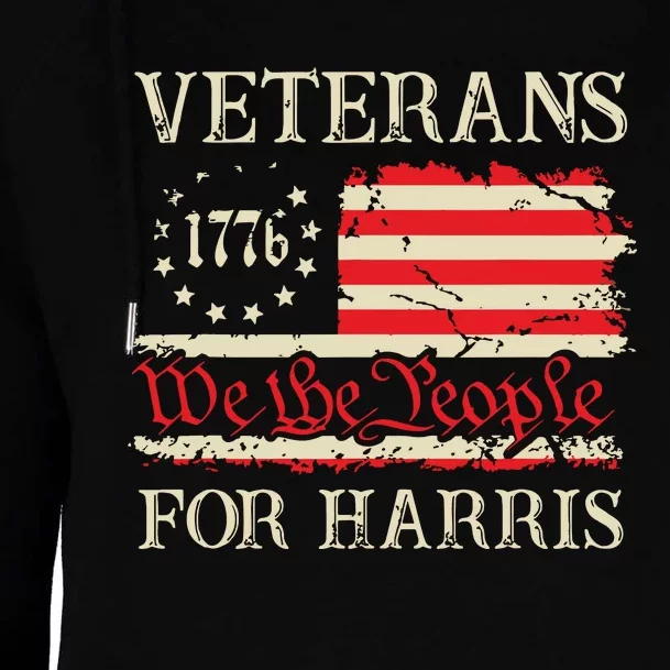 Veterans For Harris We The People 1776 Flag Kamala Harris Womens Funnel Neck Pullover Hood