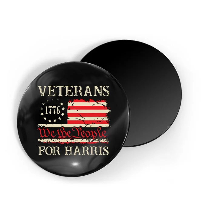 Veterans For Harris We The People 1776 Flag Kamala Harris Magnet