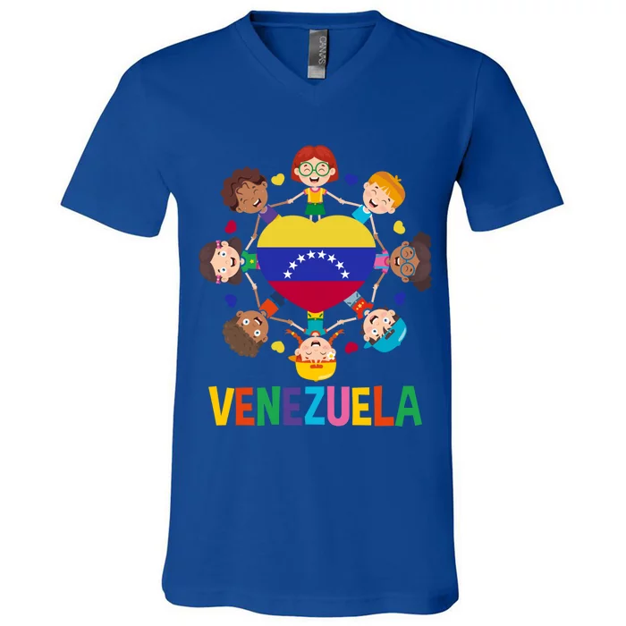 Venezuela Flag Hispanic Heritage Month Venezuelan Cute Gift V-Neck T-Shirt