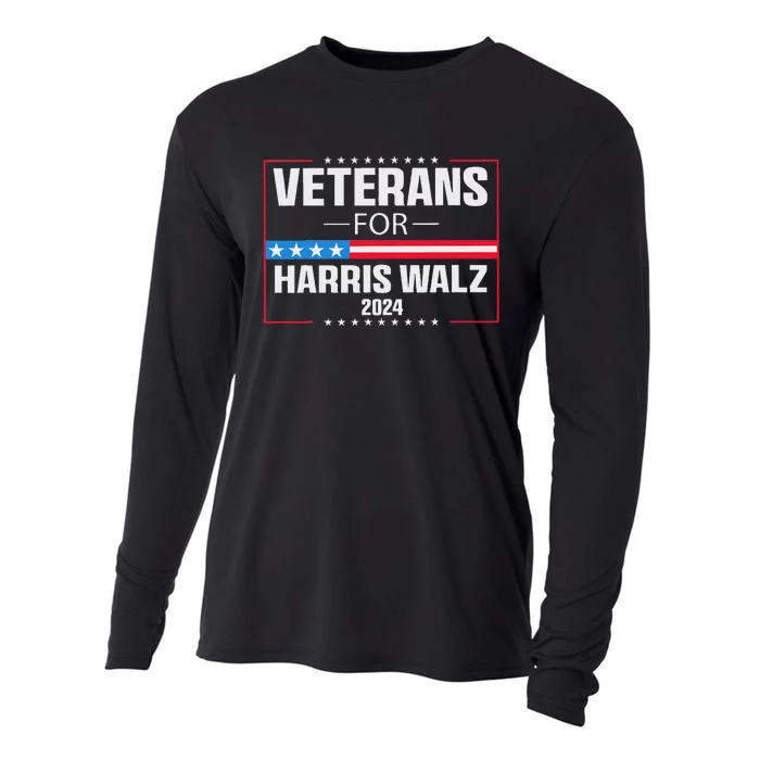 Veterans For Harris Walz 2024 Presidential Campaign Cooling Performance Long Sleeve Crew