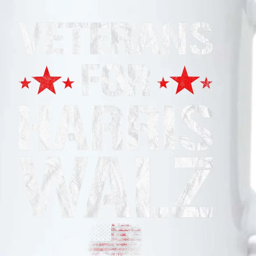 Veterans For Harris 2024 Kamala Harris Tim Walz Veteran Usa Black Color Changing Mug