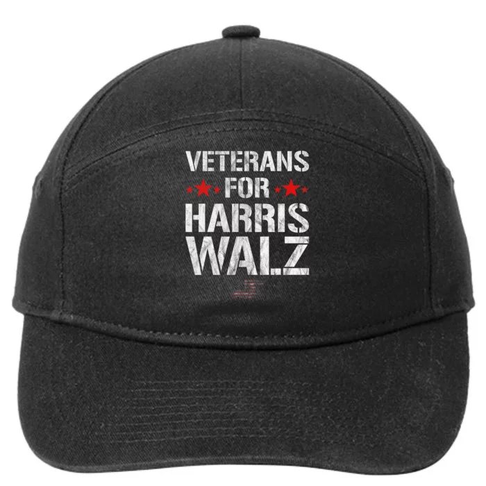 Veterans For Harris 2024 Kamala Harris Tim Walz Veteran Usa 7-Panel Snapback Hat