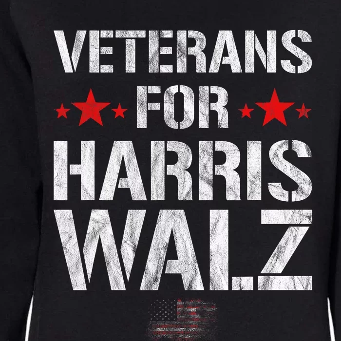 Veterans For Harris 2024 Kamala Harris Tim Walz Veteran Usa Womens California Wash Sweatshirt