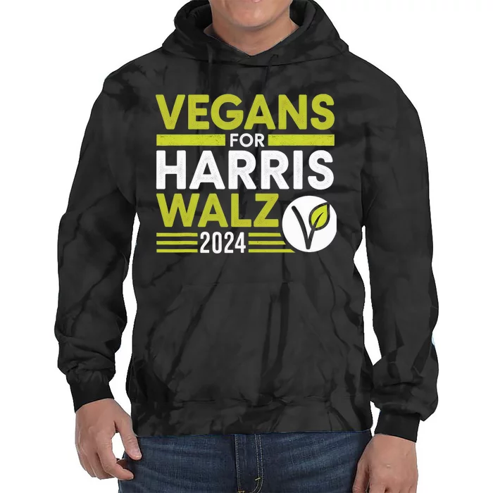 Vegans For Harris Waltz Walz 2024 Vegan For Kamala 2024 Tie Dye Hoodie